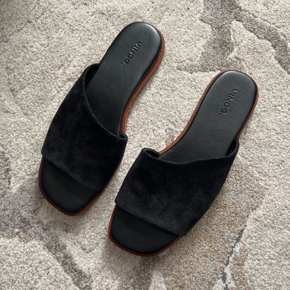 Vince // Canella Leather Suede Mule Slide Sandals // Size 7.5 - Picture 2 of 15